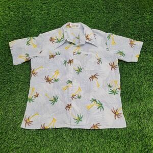 Vintage 70s Hawaiian Aloha Button Shirt Large 23x27 AOP USA